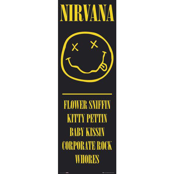 Pôster para Quadros Imagem do Lema de Uma Das Camisas da Banda Nirvana 53x158 Cm