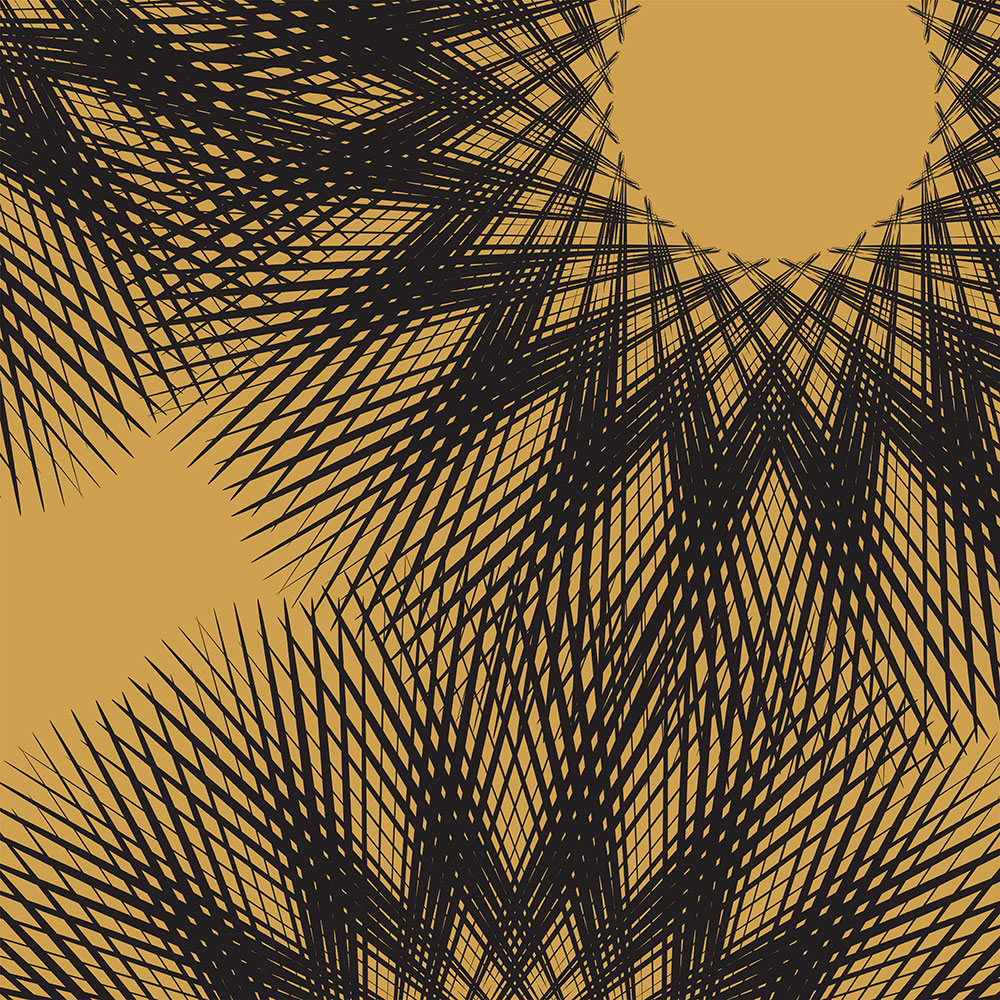 Gravura para Quadros Abstrato Preto Raio Fundo Amarelo - Afi13517 - 148x148 Cm