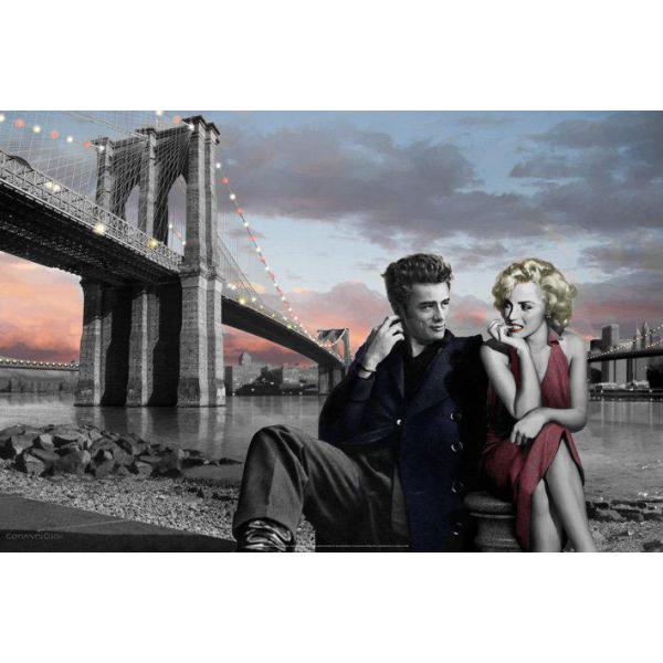 Gravura Marilyn em Ponte do Brooklyn Pp32820 - 90x60 Cm