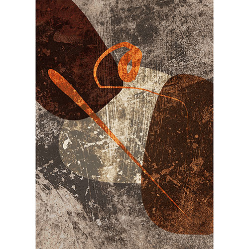 Gravura para Quadros Decorativo Abstrato Tons Quentes de Outono - Afi17911