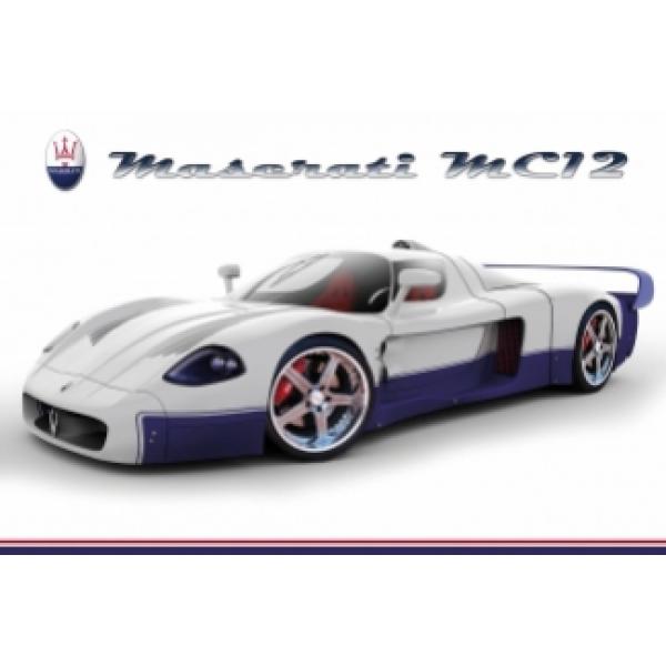 Gravura para Quadros Maserati Branco e Azul - 03 - 90x60 cm