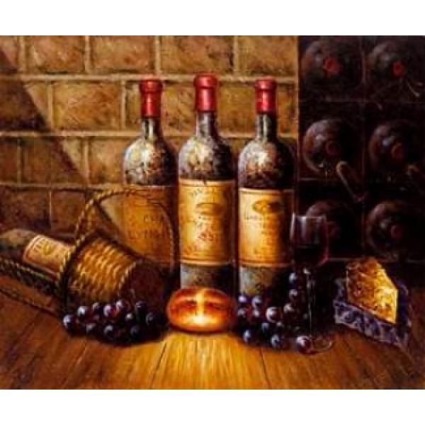 Gravura para Quadros Bebidas Degas de Vinho Rústico - Vl109 - 49x49 Cm