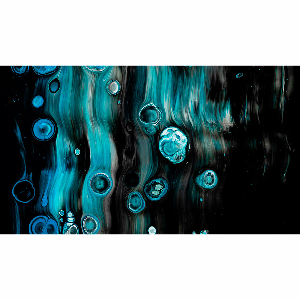 Tela para Quadros Arte Abstrata Azul e Preto - Afic13367