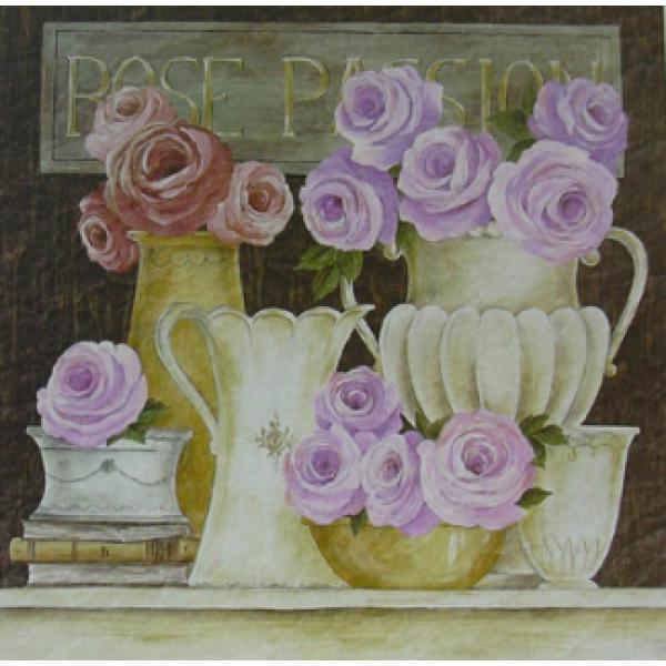 Gravura para Quadros Painel Decorativo Rosas - Ncn4064/4 - 20x20 Cm