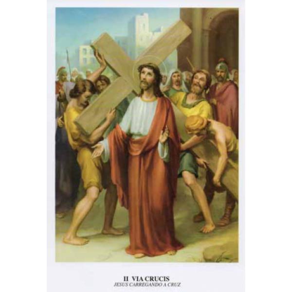 Gravura para Quadros Religioso Jesus Carrega Cruz - Viacrucisii Unidade