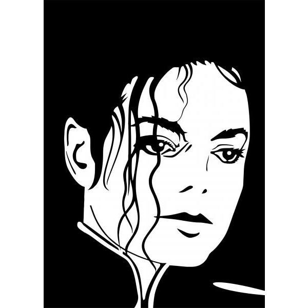 Impressão em Tela para Quadro Michael Jackson Preto e Branco - Afic4998