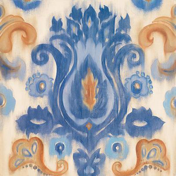 Gravura para Quadros Abstrata Flor Azul 45x45 Cm
