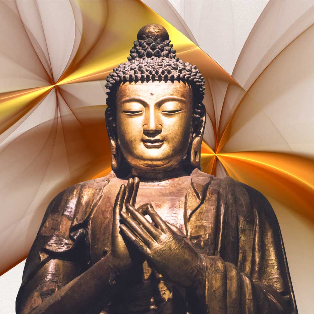 Gravura para Quadros Buda Religioso Dourado - Afi10135
