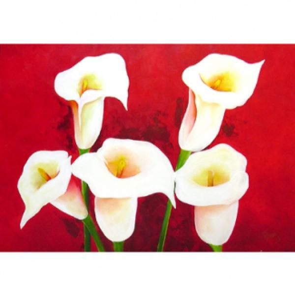 Pintura em Painel Floral R004 - 130x80 Cm
