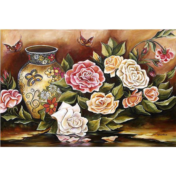 Gravura para Quadros Vasos e Flores Abstrato - An013 - 90x60 Cm