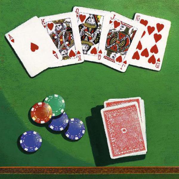 Gravura para Quadros Mão do Jogo de Poker 05104 - 50x50 Cm