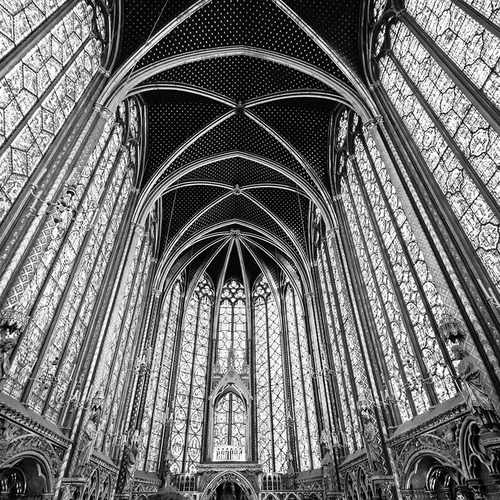 Gravura para Quadros Decorativo Arquitetura Capela Gótica em Paris - Afi11377