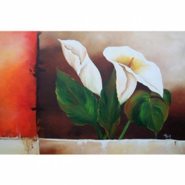Pintura em Painel Floral R051 - 130X80 CM