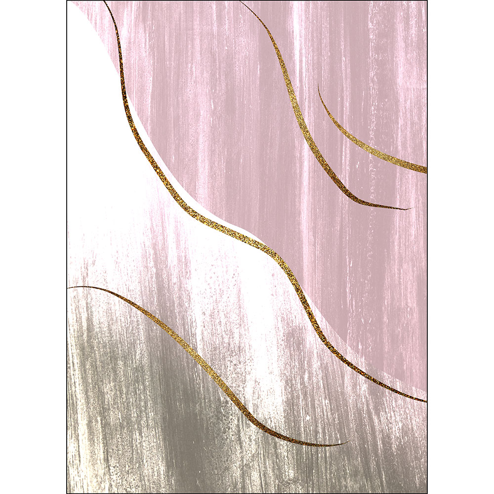 Gravura para Quadros Abstrato Cores Linhas Douradas - Afi13012