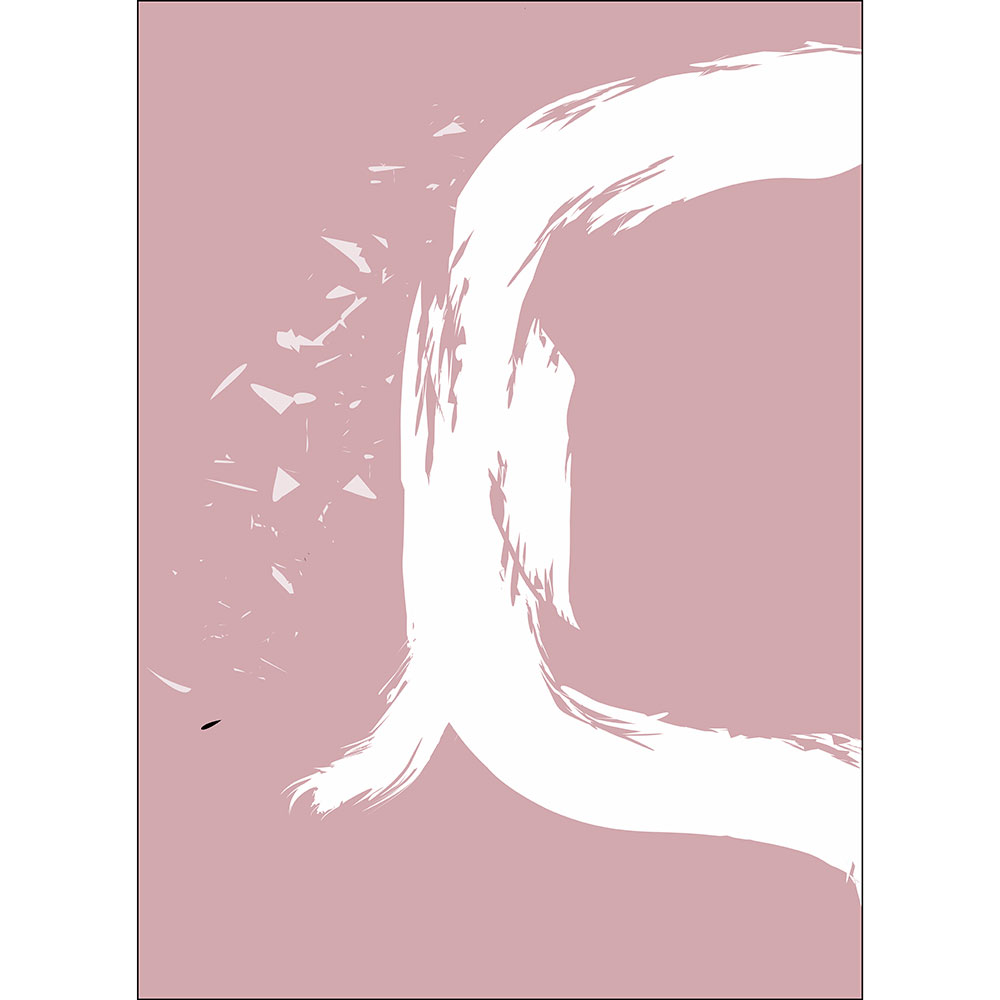 Gravura para Quadros Abstrato Fundo Rose com Trao Branco - Afi13161