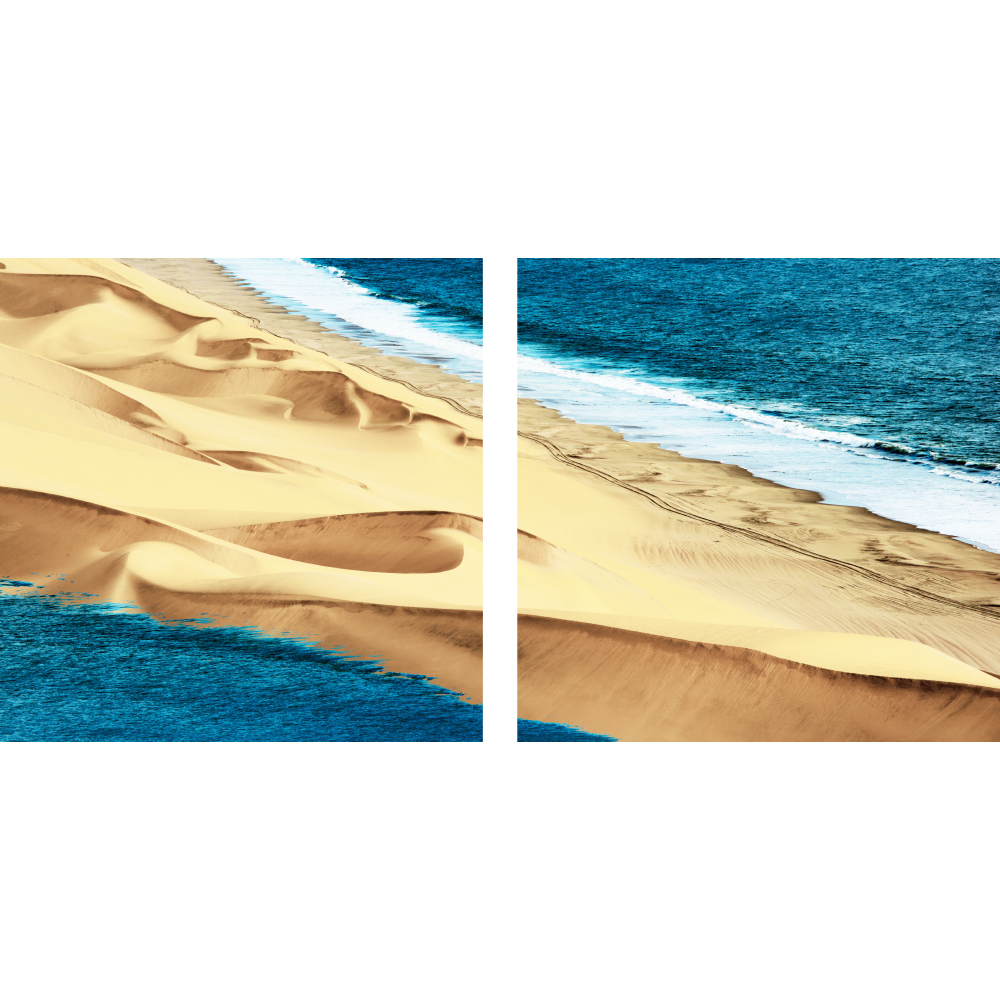 Tela para Quadros Recortada Faixa de Areia Mar - Afic11029a - 145x70 Cm