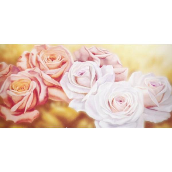 Gravura para Quadros Painel Rosas Coloridas - Ncn4763 - 100x50 Cm