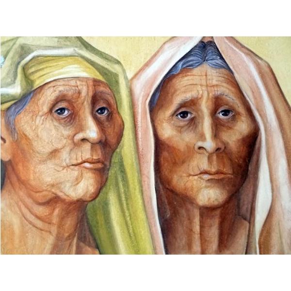 Impressão em Tela para Quadros Retrato Mulheres de Rosto Figurativo - Afic2064