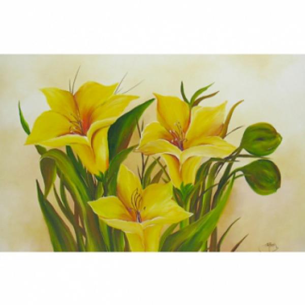Pintura em Painel Floral R025 - 130x80 cm