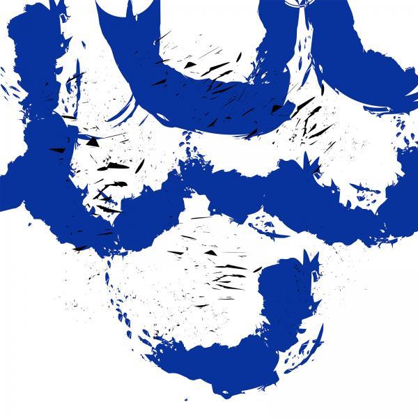 Gravura para Quadros Abstrato de Cor Azul-royal - Afi5645