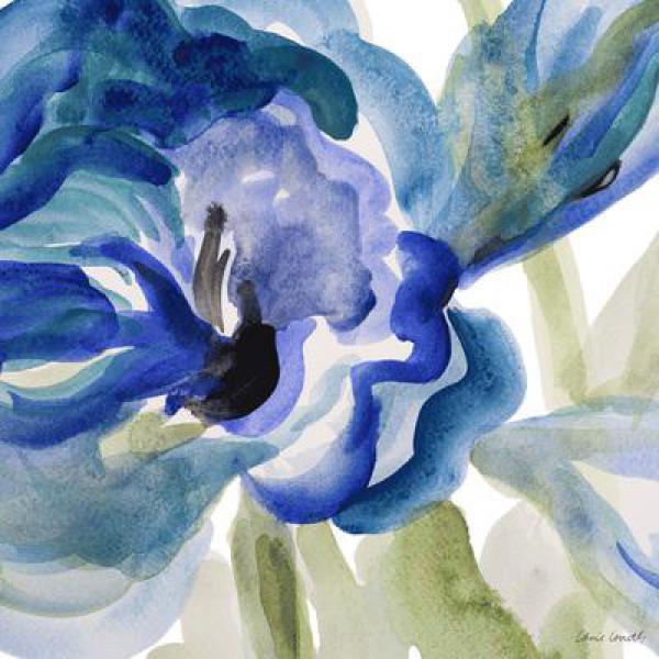 Gravura para Quadros Floral Azul - 10833c-12 - 30x30 Cm