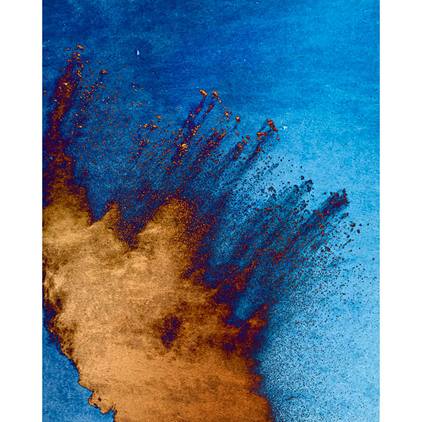 Gravura para Quadros Abstrato Fundo Azul com Dourado - Afi17288