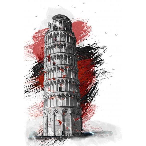 Impresso em Tela para Quadros Insigth Torre de Pisa - Afic2461 - 89x134 Cm