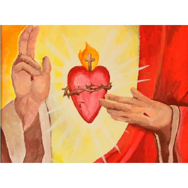 Impressão em Tela para Quadros Religioso Sagrado Coração de Jesus - Afic5139