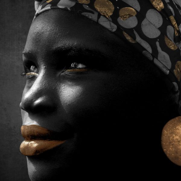 Gravura Africana Face de Mulher para Quadros Decorativos - Afi8203
