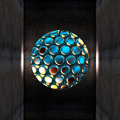 Gravura para Quadros Decorativo Esfera de Metal Colorido - Afi18531