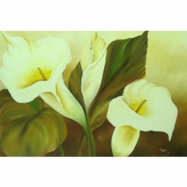 Pintura em Painel Floral R030 - 130X80 CM