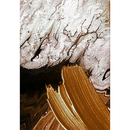 Gravura para Quadros Decorativo Abstrato Cinza e Dourado - Afi17529