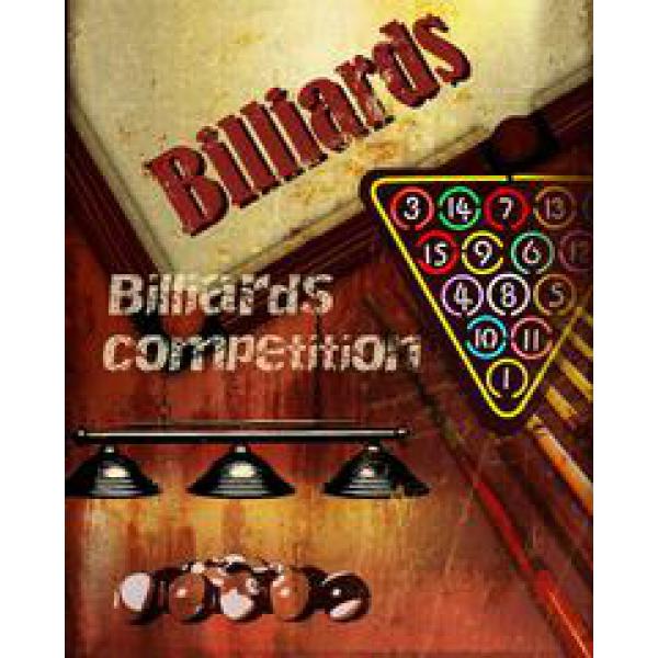 Impressão Sobre Tela para Quadros Jogo de Bilhar - Pi7206a - 50x60 Cm