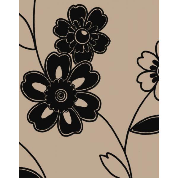 Gravura para Quadros Decorativo Floral Preto - 099115 - 20x25 cm