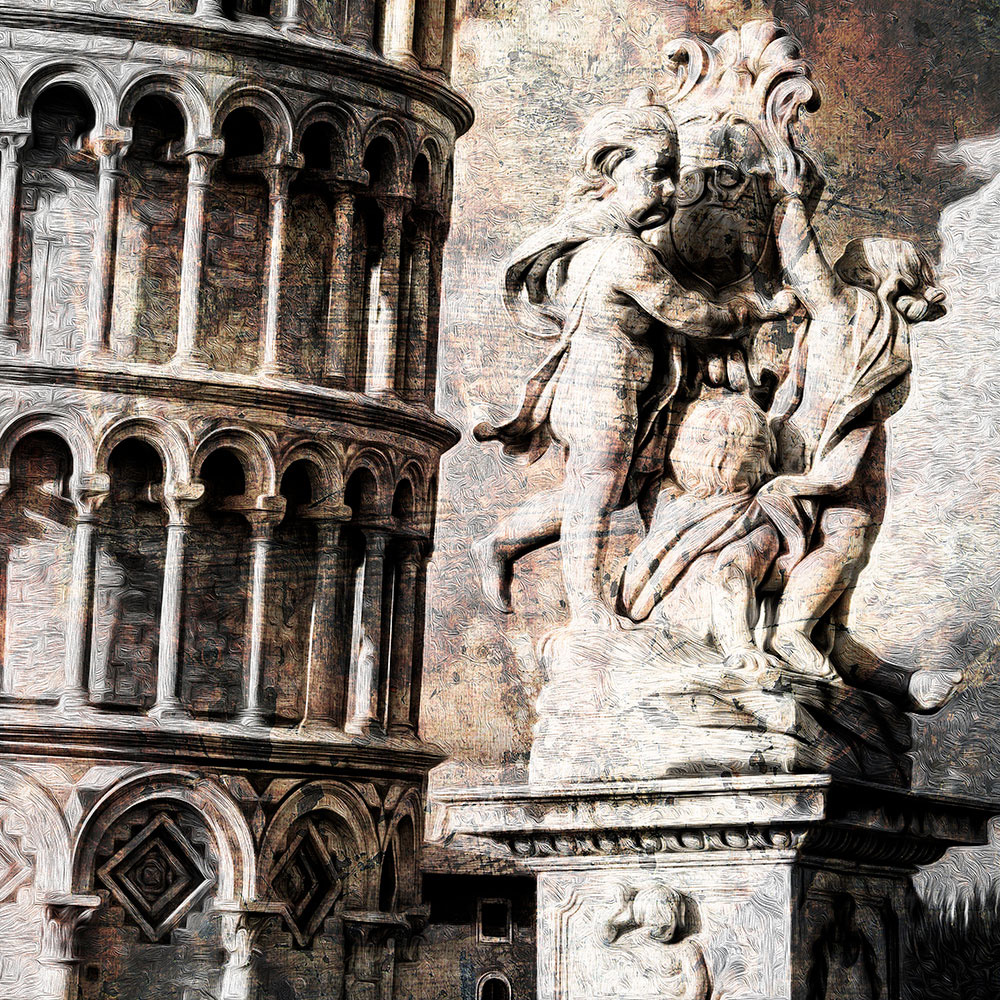 Gravura para Quadros Monumento de Torre Pisa - Afi11373
