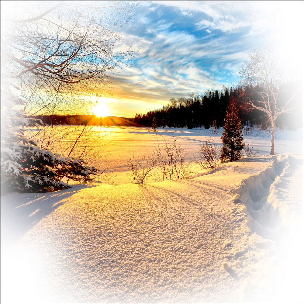 Tela para Quadros Paisagem Inverno Neve - Afic10814