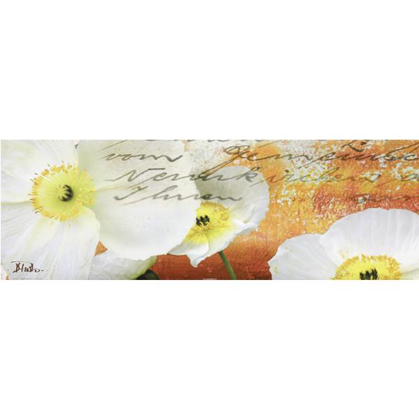 Gravura para Quadros Placa Floral Branca - 7093-1236 - 90x30 Cm