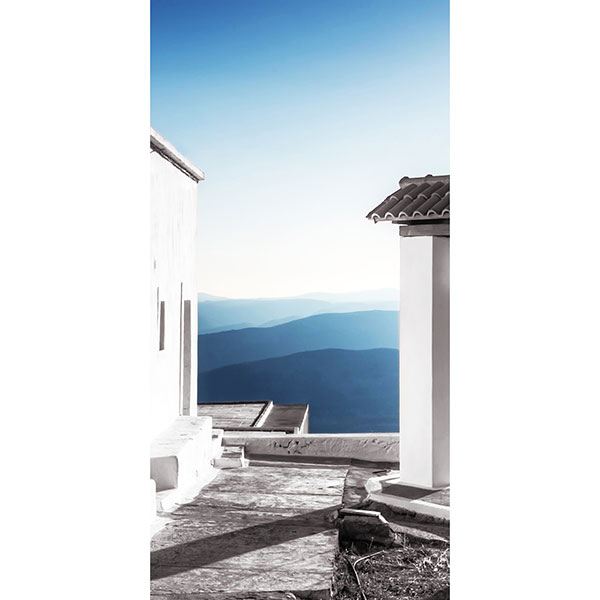 Gravura para Quadros Arquitetura Grécia Vista Horizonte - Afi17494