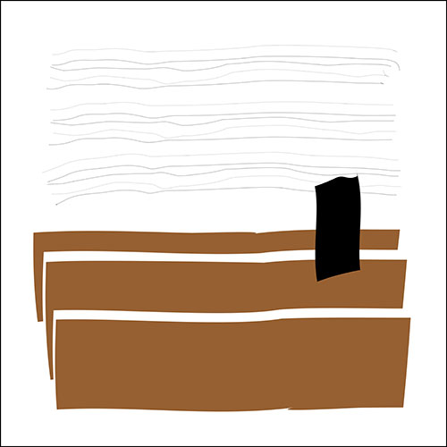 Gravura para Quadros Abstrato Paralelo Horizontal Marrom e Linhas - Afi17704