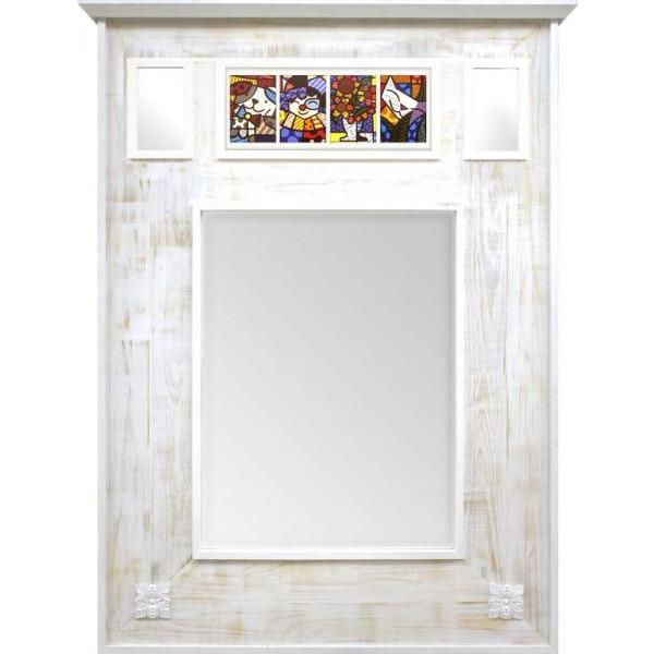 Moldura Decorativa Rstica Branca Provenal para Espelhos -  ESP.050-1 