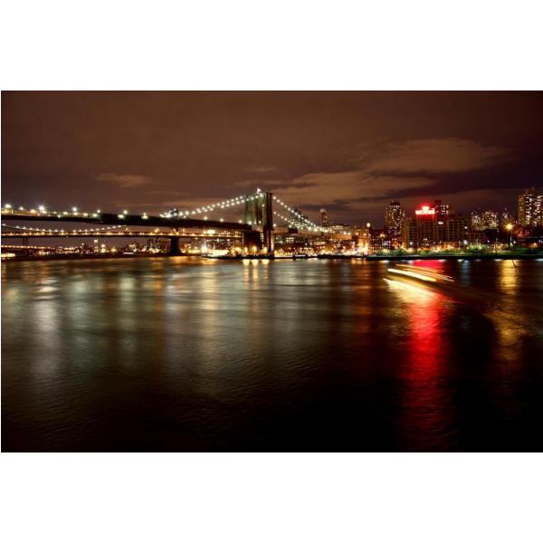 Impresso em Tela para Quadros New York Lights Bridge - Afic2977