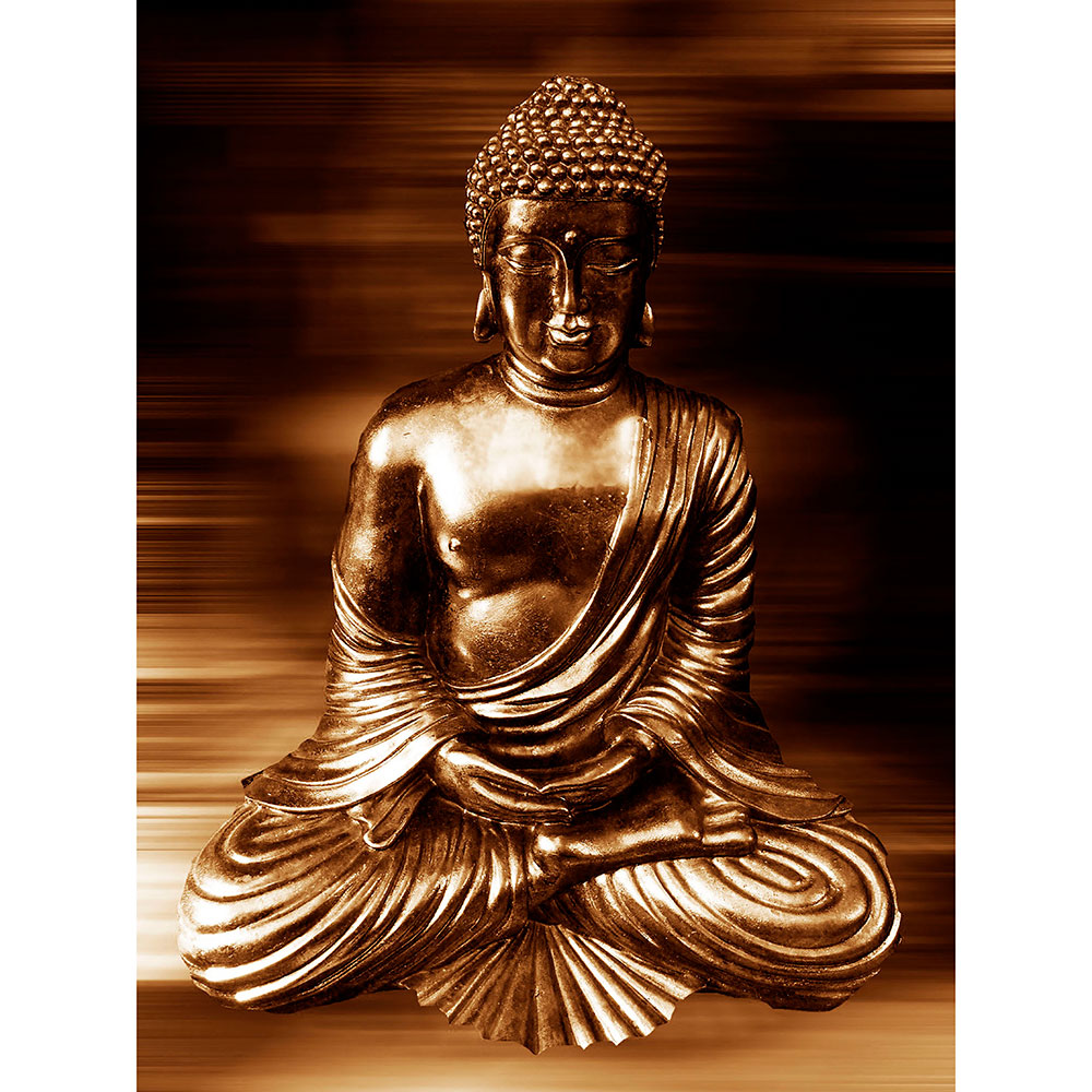 Tela para Quadros Estatueta Buda Cor Cobre - Afic13874