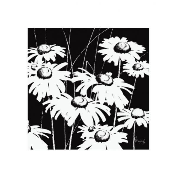 Gravura para Quadro Floral Preto e Branco - 099168 - 30x30 Cm