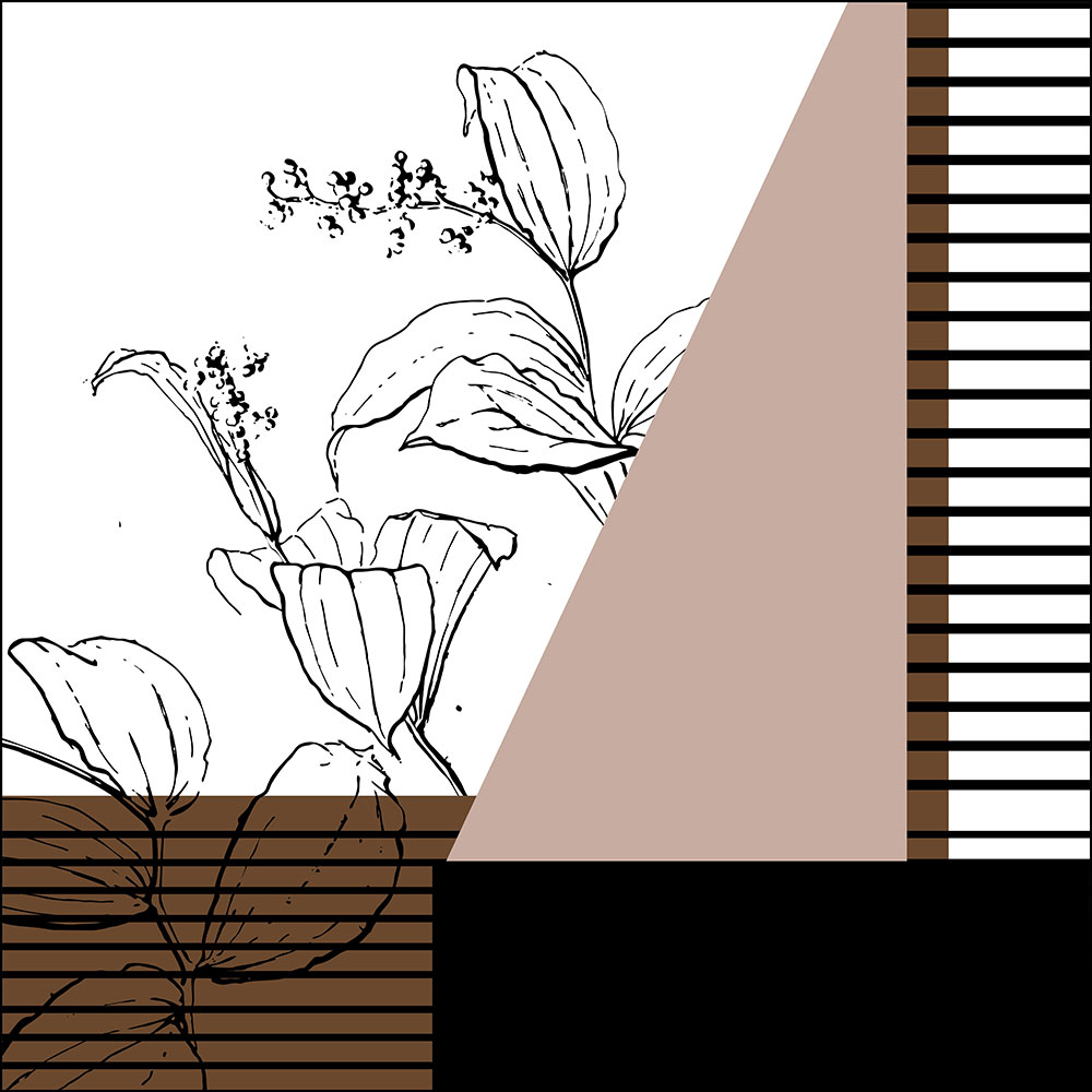 Gravura para Quadros Geomtrico Colunas Linhas e Floral I - Afi13734