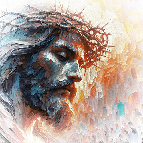 Tela para Quadros Religioso Pintura Abstrata Facial Jesus - Afic22026