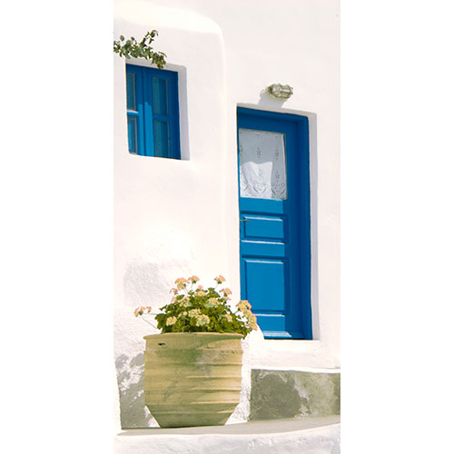 Tela para Quadro Insigth Casa Estilo Antigo Porta e Janela Azul - Afic17840