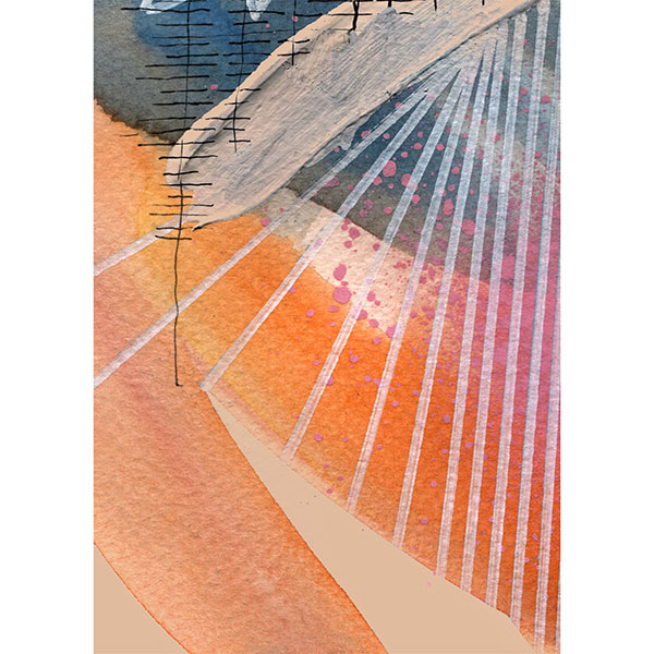 Tela para Quadros Decorativo Abstrato Colorido Linhas - Afic18891