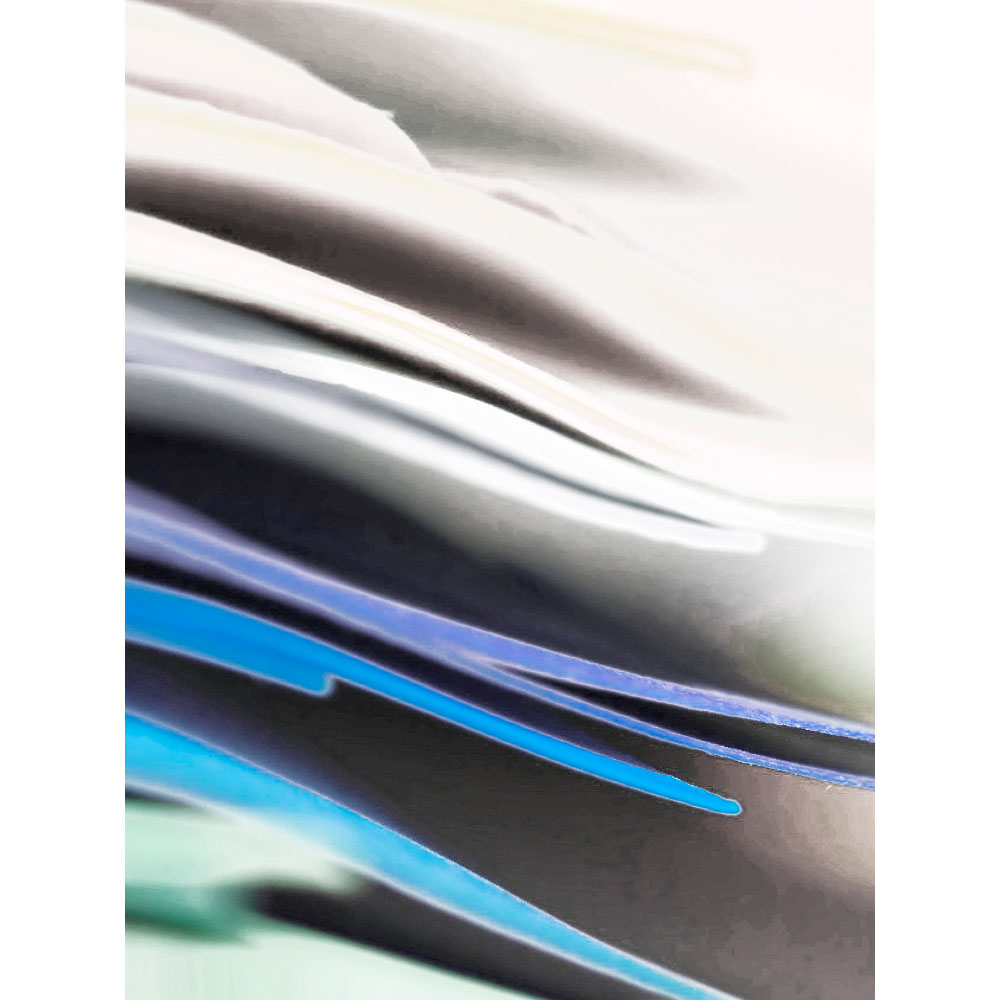 Gravura para Quadros Abstrato Azul e Branco - Afi11819 - 50x70 Cm