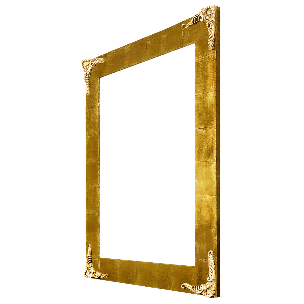 Moldura Cl�ssica em Folha de Ouro e com Apliques de Resina para Espelho - MCFO-10