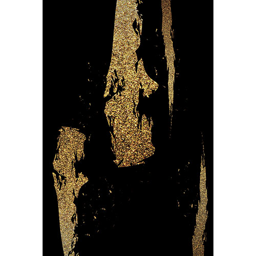 Gravura para Quadros Abstrato Tons Preto e Dourado - Afi17464